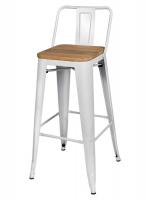 Стул барный "Толикс WOOD со спинкой белый матовый" - фото Стул барный "Толикс WOOD со спинкой белый матовый"